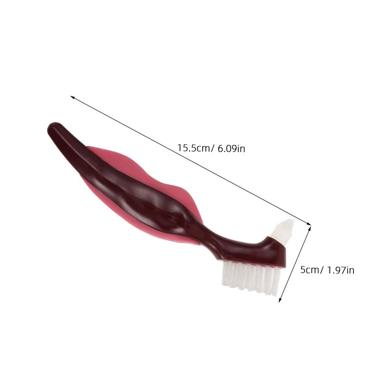 Dual Head Denture Cleaning Brush Hard Bristles 2 Pack for False Teeth and Dental Appliances - Image 3