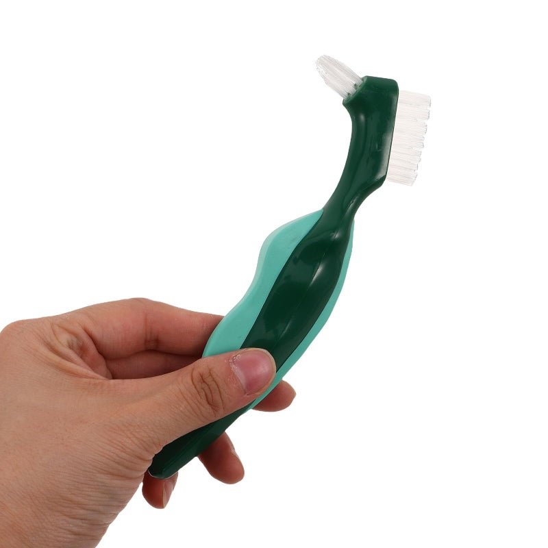Dual Head Denture Cleaning Brush Hard Bristles 2 Pack for False Teeth and Dental Appliances - Image 5