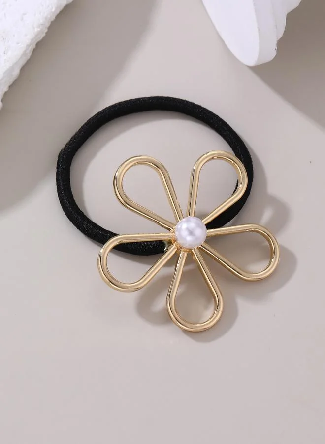 Take Two Take Two Set of 3 - Flower Shape Faux Pearl  Hair Tie