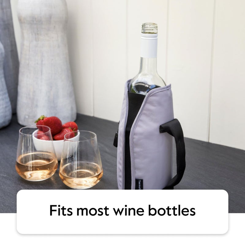 ThermoFlask Wine Bottle Travel Holder and Cooler, Premium Quality, Ice Gray - Image 5