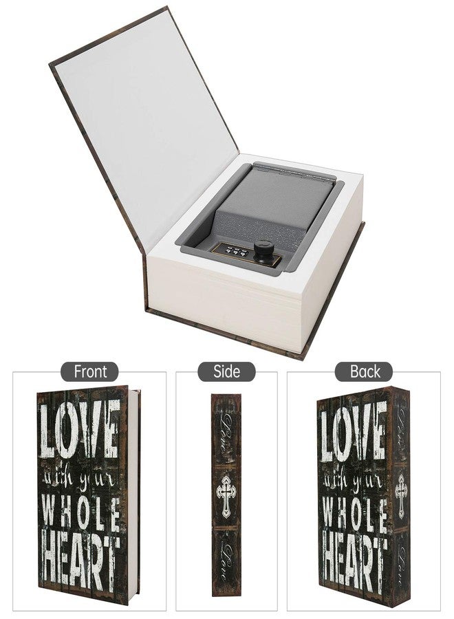 PACOLO Real Paper Transfer Book Safe, Hollow with Secret Hidden Compartment, Combination Lock, 8.7"×6"×2" (LOVE-Combination) - Image 3