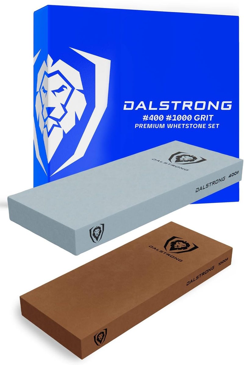 Dalstrong Premium Whetstone Kit-#1000/#400 Knife Sharpening Kit-Gift Extra Large Grit Stones-Top-Grade Corundum-Thick Knife Sharpening Stone-Whetstone Set Knife Sharpener-Ultra-Durable - Image 1