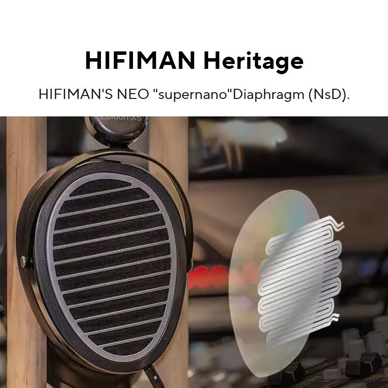 Hifiman Edition XS Full-Size Open-Back Planar Magnetic Hi-Fi Headphones with Invisible Magnets and Adjustable Headband, Black - Image 4