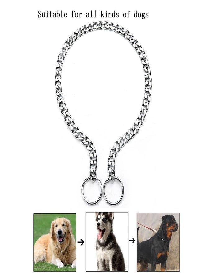 cyhaen Dog Choker Collar for Large Dogs,Adjustable Flat Silver Metal Dog Collar,Heavy Duty Slip P Link Martingale Collar for Small Medium Large Big Dogs XL - Image 3