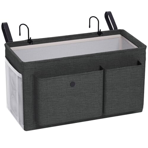 Edudif Bedside Caddy Bedside Organizer with Fixed Straps Water Bottle Holder Bunk Bed Caddy ideal for Home Dorm Hospital Crib Versatile Bedside Storage Solution - Image 1