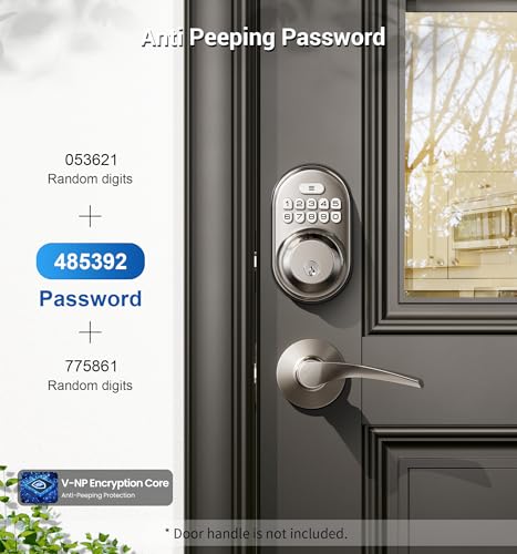 Veise Keyless Entry Door Lock, Electronic Keypad Deadbolt, Keyed Entry, Auto Lock, Anti-Peeking Password, Back Lit & Easy Installation Design, Satin Nickel - Image 3