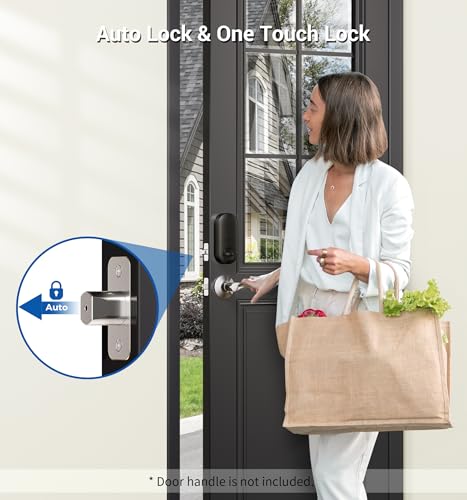 Veise Keyless Entry Door Lock, Electronic Keypad Deadbolt, Keyed Entry, Auto Lock, Anti-Peeking Password, Back Lit & Easy Installation Design, Satin Nickel - Image 4