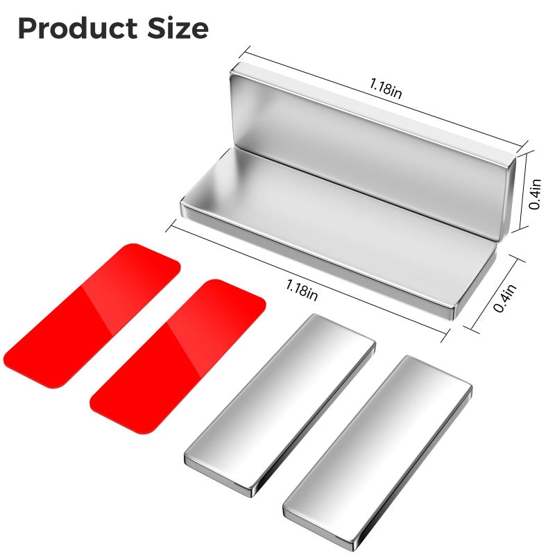 PHIXBEAR Magnetic Door Catch, 10 Pack No Drilling Ultra Thin Cabinet Door Magnets for Closure, Strong Adhesive Drawer Magnet to Stay Closed, Stainless Steel Cabinet Latch - Image 4