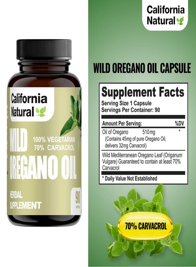 YISHIDA Wild Oregano Oil Vegetarian Soft Capsules - California Natural - Immune System & Digestive Support - Promote Gut Health & Healthy Digestion - 100% Vegetarian - 70% Carvacrol - Herbal 90 count - Image 2