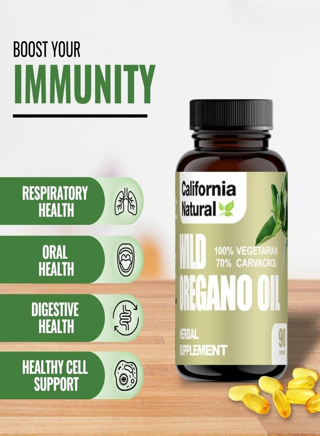 YISHIDA Wild Oregano Oil Vegetarian Soft Capsules - California Natural - Immune System & Digestive Support - Promote Gut Health & Healthy Digestion - 100% Vegetarian - 70% Carvacrol - Herbal 90 count - Image 3