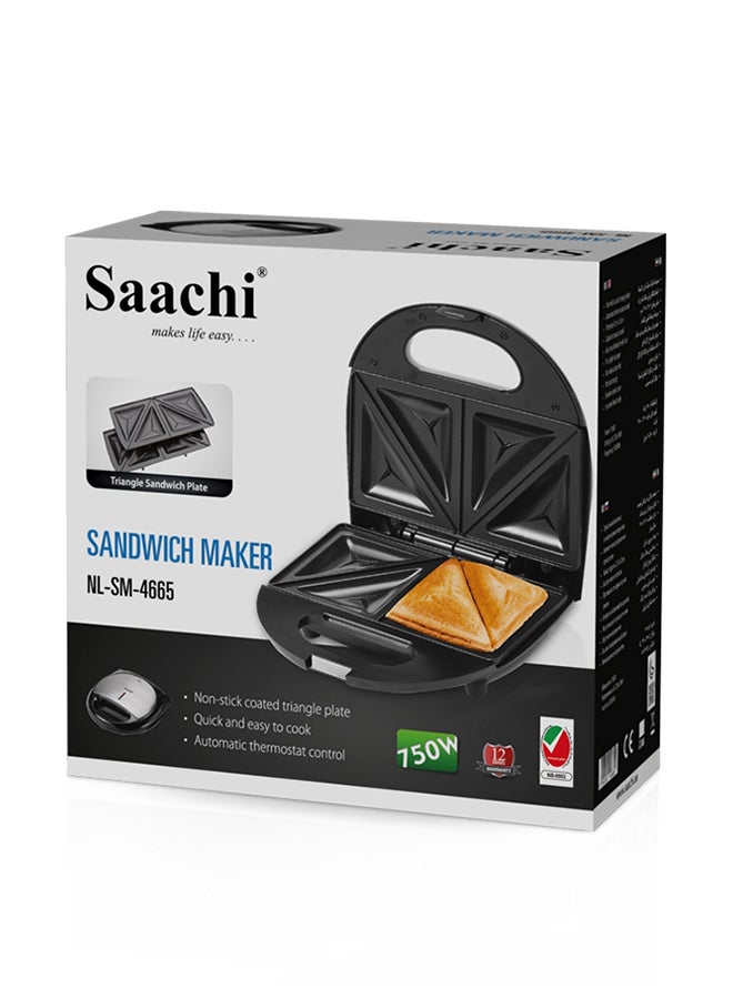 Saachi Sandwich Maker 750 W NL-SM-4665-BK Black - Image 4