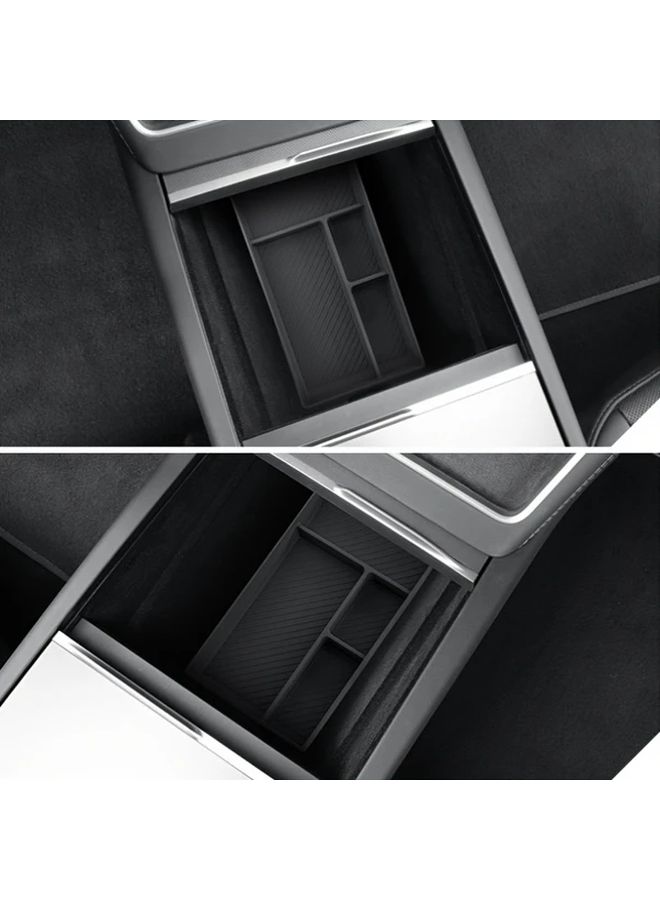 Hidden Storage Tray Black Universal Fit Silicone Console Organizer - Image 5