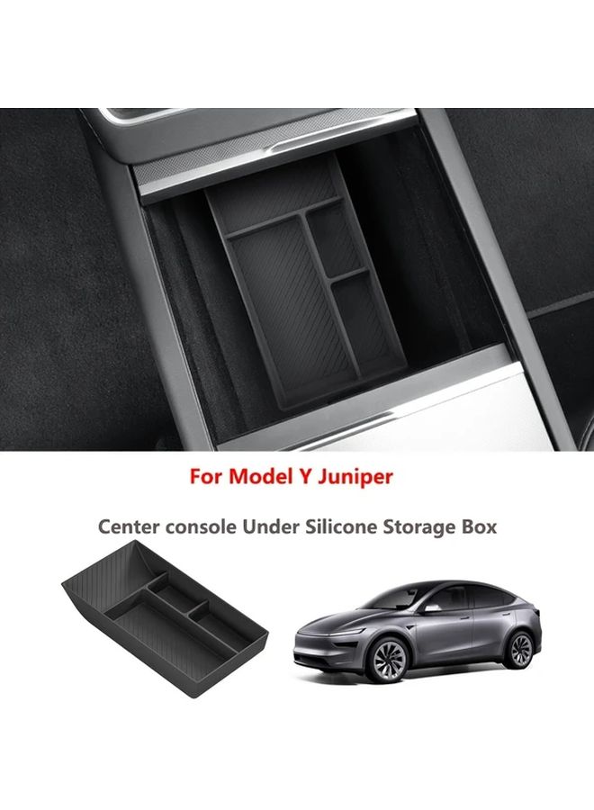 Hidden Storage Tray Black Universal Fit Silicone Console Organizer - Image 1