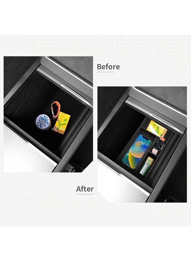Hidden Storage Tray Black Universal Fit Silicone Console Organizer - Image 4
