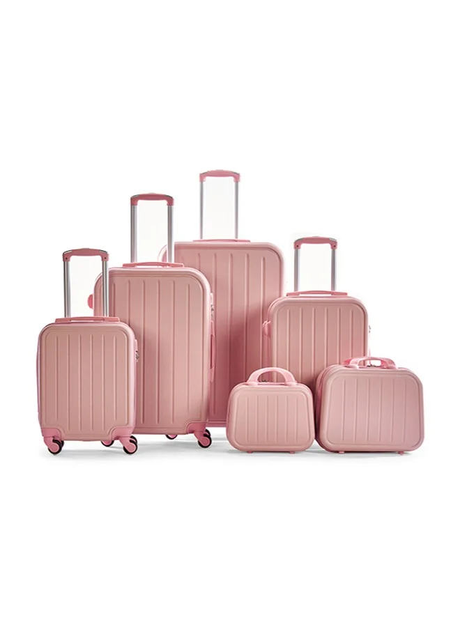 LIMRA Hardside 6 Piece Luggage Trolley Set Pink