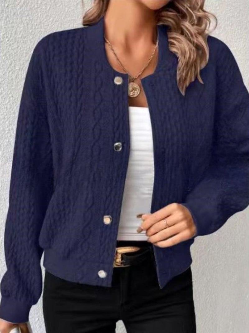 YUNIQEE Navy Blue Polyester Long Sleeves Jackets - Image 1