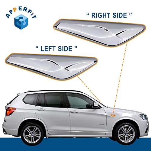 APPERFiT Front Fender Chrome Trim Finisher for Left Driver & Right Passenger Side Fender Compatible with BMW X3 F25 X4 F26 2011 2012 2013 2014 2015 2016 2017 Replaces 51117338569 51117338570 - Image 2