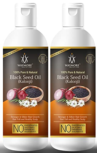 WAYMORE Pure and Natural Herbal Black Seed Oil Kalonji Oil for Damage Repair Fast Absorption for All Hair Types400mlPack 0f 2200ml each