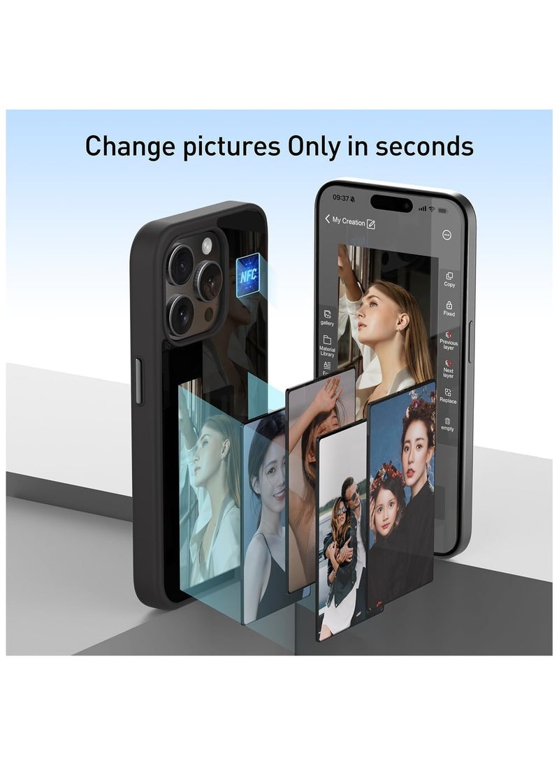 KyraTech iPhone 16 NFC E Ink Display Case with 3.5" Smart Screen - DIY Image Projection, Premium Frame, Velvet Interior, Shock-Resistant Anti-Slip Protection  - Image 3