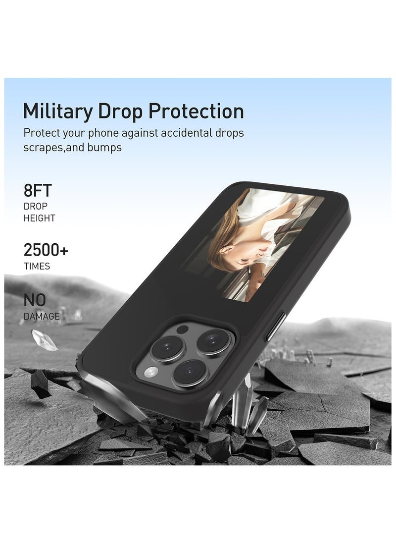 iPhone 16 NFC E Ink Display Case with 3.5" Smart Screen - DIY Image Projection, Premium Frame, Velvet Interior, Shock-Resistant Anti-Slip Protection