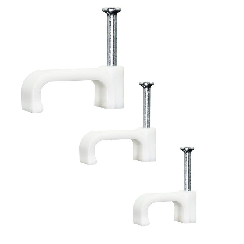 SinLoon 300pcs Cable Clips with Steel Nails 6mm 8mm 14mm Wire Holders Durable UV Resistant Plastic Clips Help Organize Coax Ethernet and Other CordsSquare - Image 4