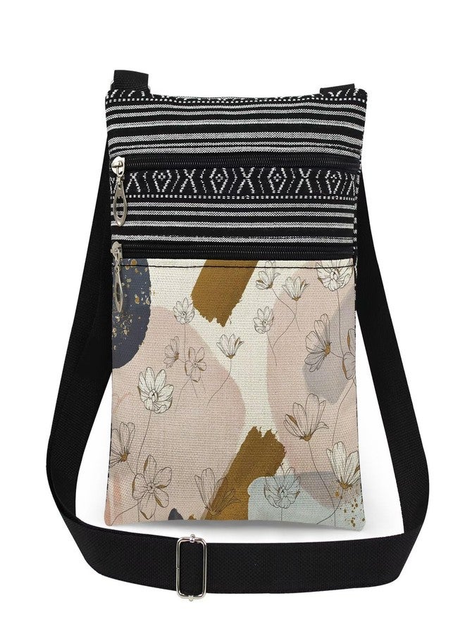 XiaoGalaee Floral Print Crossbody Bag Outdoor Travel Women Adjustable Shoulder Strap Messenger Bag Men Crossbody Purse Floral Lovers Gift Birthday Sweet Gift for Sister Adult - Image 1