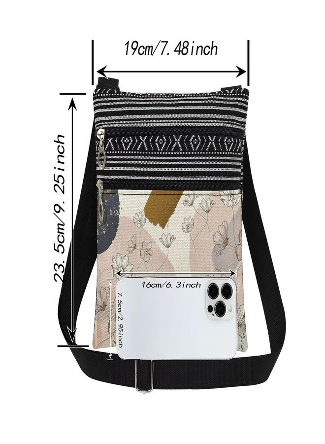 XiaoGalaee Floral Print Crossbody Bag Outdoor Travel Women Adjustable Shoulder Strap Messenger Bag Men Crossbody Purse Floral Lovers Gift Birthday Sweet Gift for Sister Adult - Image 4