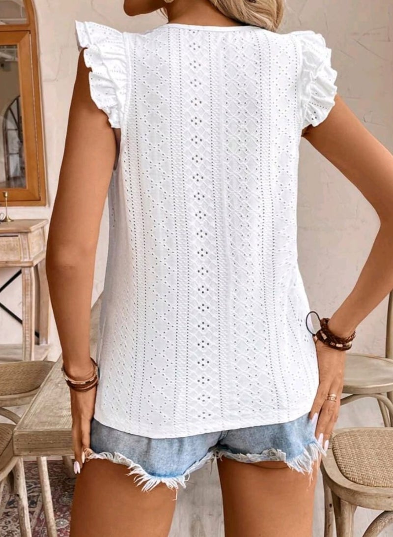 Shein SHEIN Frenchy Women Lace Splice Double Layer Cap Sleeve Top  - Image 5