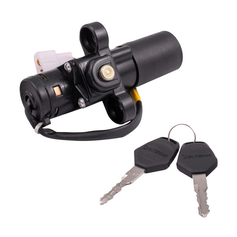 Deutsche High Performance Ignition Switch Lock Set - Fit for Bajaj Discover 100M & 125M, 150F & 150S (2 Wire, 2 PIN), 2_Way, Black - Image 2