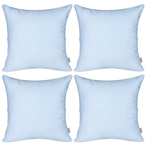Thmyo 4Pack 100 Cotton Comfortable Solid Decorative Throw Pillow Case Square Cushion Cover Pillowcase Sublimation Blank Pillow Covers DIY Throw Pillowcase for Sofa16x16 inch 40x40cmLight Blue