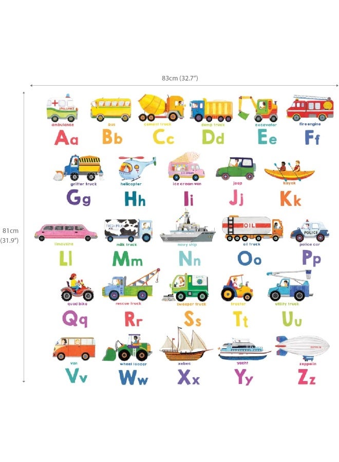 Decowall ملصقات حائط للأطفال من DECOWALL DS8-2005N بأبجدية وسائل النقل - Image 4