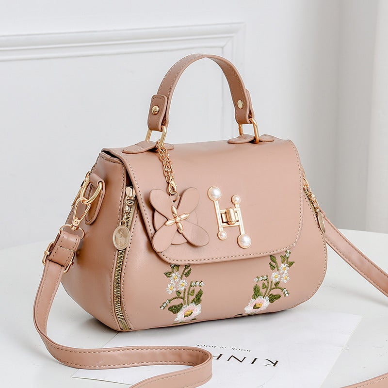 Simple Fashion Embroidered Bucket Bag 2022 Autumn New Portable Small Bag Sweet Lady Shoulder Messenger Bag - Image 5