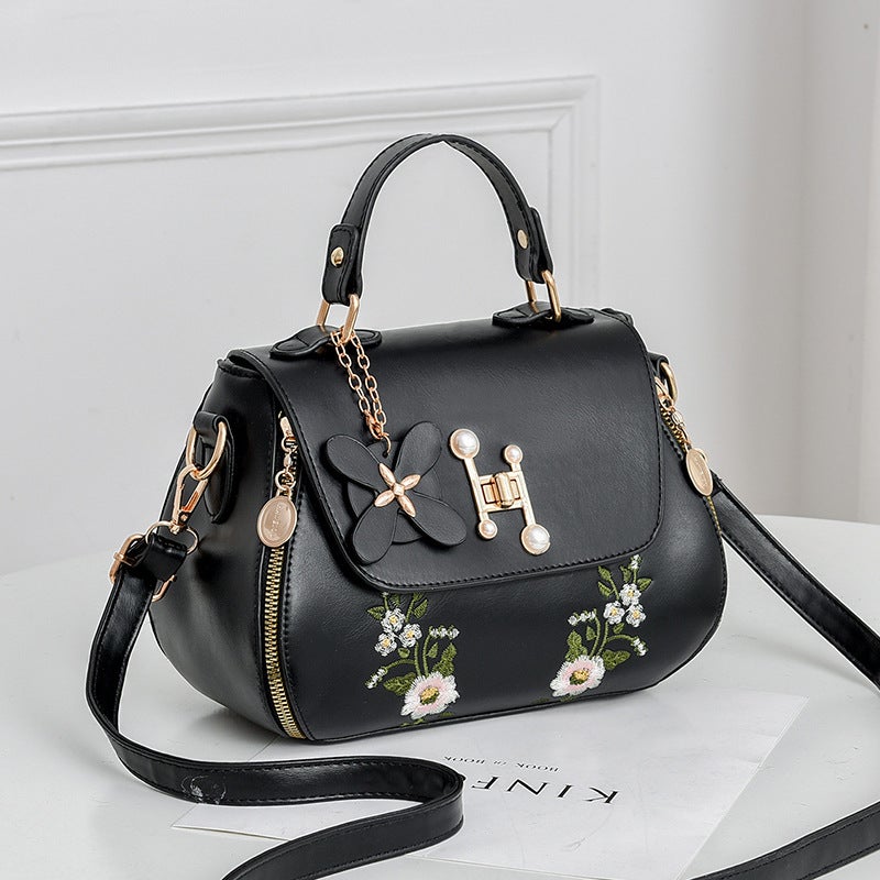 Simple Fashion Embroidered Bucket Bag 2022 Autumn New Portable Small Bag Sweet Lady Shoulder Messenger Bag - Image 3