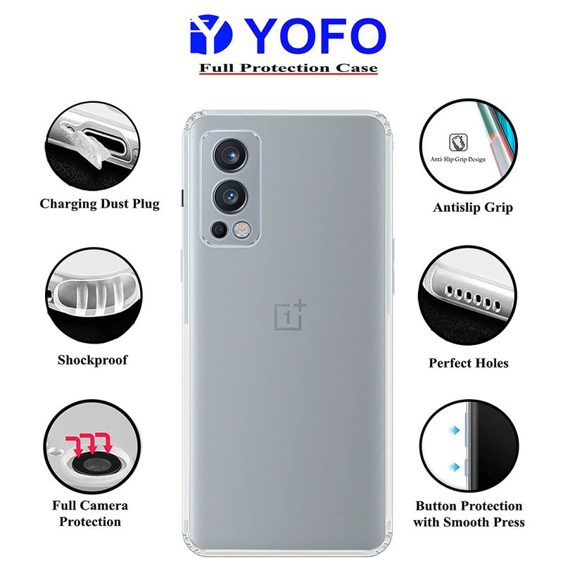 YOFO Back Cover for OnePlus Nord 2 (5G) (Flexible|Silicone|Transparent|Camera Protection|DustPlug) - Image 2