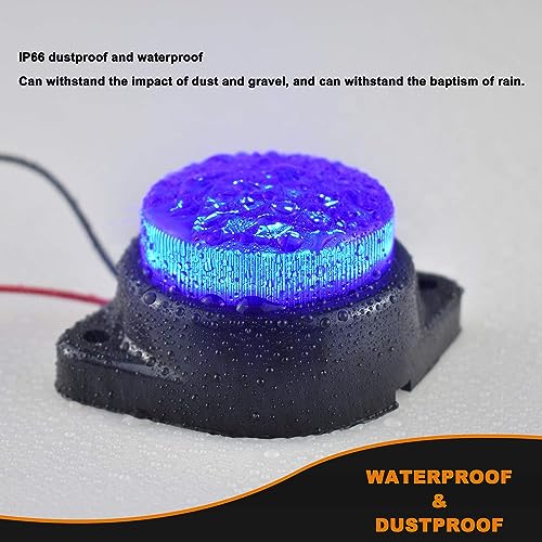APSMOTIV Led side marker trailer 24V LED Light for Truck Waterproof Trailer Marker Light Blue lights for trucks freightliner cargo Marker lights Universal Fit Round side marker Lights - Image 4