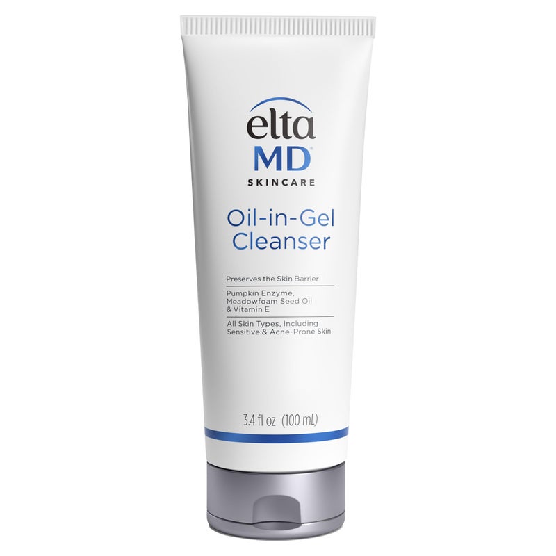 EltaMD Oil-In-Gel Facial Cleanser, Daily Gentle Face Cleanser, Removes Long-Wear Makeup, Sunscreen, and Sweat, Cleansing Oil For Face, 3.4 oz Tube - Image 1