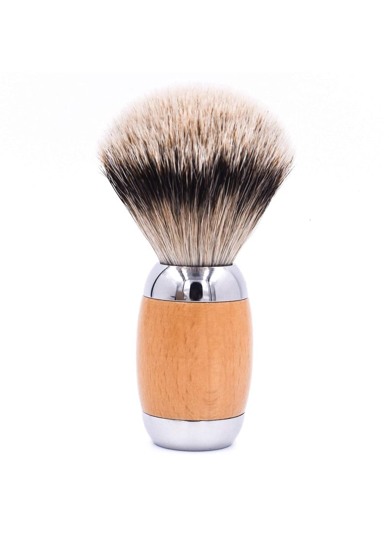 taconic shave Taconic Shave's Extra Dense 100% 3-Band Silvertip Badger Luxury Shaving Brush –Deluxe Beechwood and Chrome Handle - Shaving Stand Included 