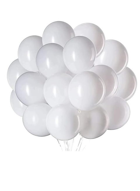 Generic White Balloons (Pack of 50) - Biodegradable Latex for Parties & Decorations