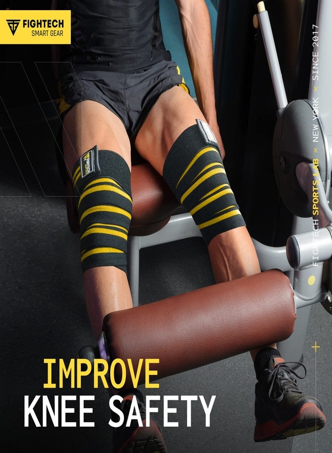 FIGHTECH Knee Wraps for Weightlifting - 82" Long | Men & Women | Ideal for Squats, Leg Press, Cross Training, Bodybuilding, and Gym WODs - Image 4