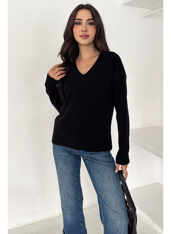 Noa Noa Women's V-Neck Knit Sweater – Cozy Neutral