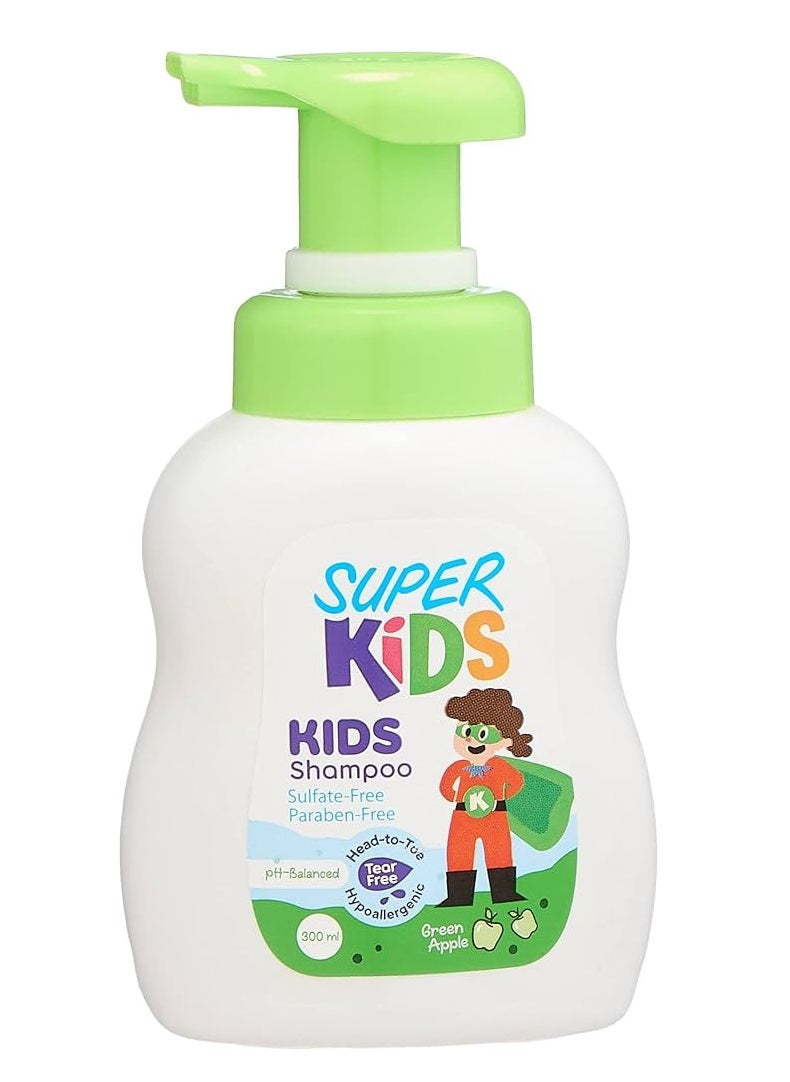 SUPER KIDS - SUPER KIDS Shampoo 300 ml- Green Apple - Image 1