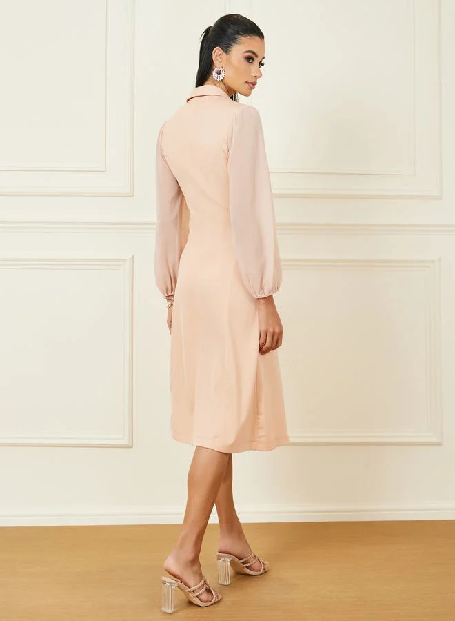 Styli Double Breasted Blazer Midi Dress