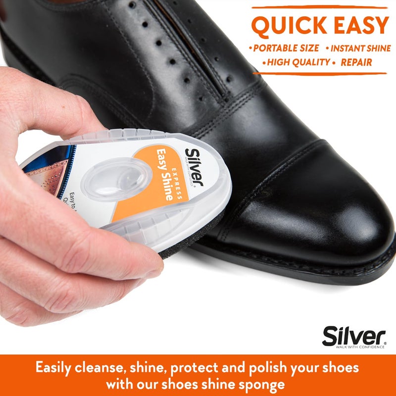 Silver Express Shoe Shine Sponge Instant Shine Shoe Polish For Shoes Boots More Quick and Easy Shoe Shiner 6ml - Image 2