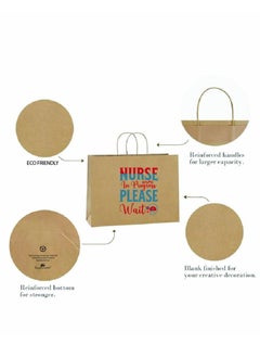 PRINTSHOP4ME Pack of 10 Nurse Day Kraft Brown Paper Bags With Twisted Paper Handle Eco-Friendly Bags - Perfect for International Nurses Day and Nurses Week Gifts  - Image 3