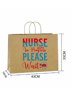 PRINTSHOP4ME Pack of 10 Nurse Day Kraft Brown Paper Bags With Twisted Paper Handle Eco-Friendly Bags - Perfect for International Nurses Day and Nurses Week Gifts  - Image 2