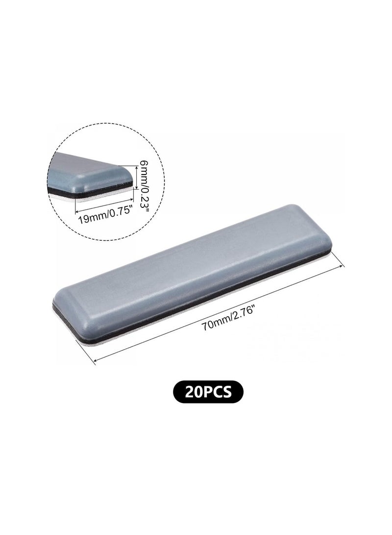 SYOSI Self-Adhesive Furniture Glides, Self-Adhesive Furniture Slides PTFE Self Adhesive Furniture Moving Slider, Teflon 70 x 19 mm Rectangle, for Carpet Hard Floor Wood Floors Furniture(20 Pieces)  - Image 4