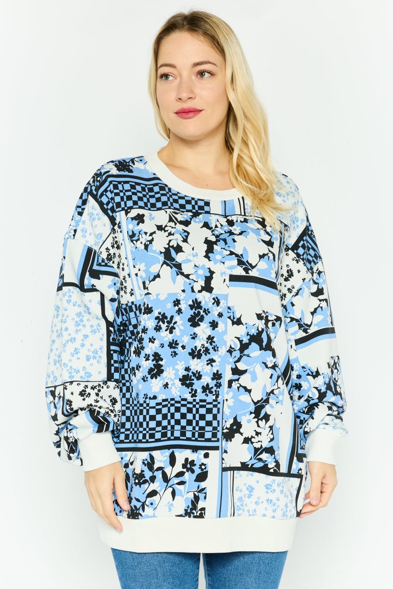 HUGO by Hugo Boss Women Crew Neck Long Sleeve Embroidered Sweatshirt, White  - Image 1