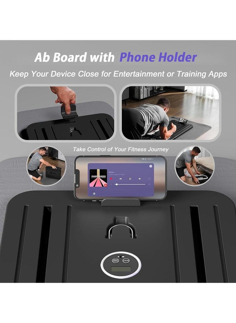 Pilates Board, Pilates Reformer Set, 5 in1 Pilates Reformer Machine with Timer, Multi-Purpose Foldable Pilates Reformer Board for Home, Pilates Sliding Board for Home Women Men（black） - Image 5