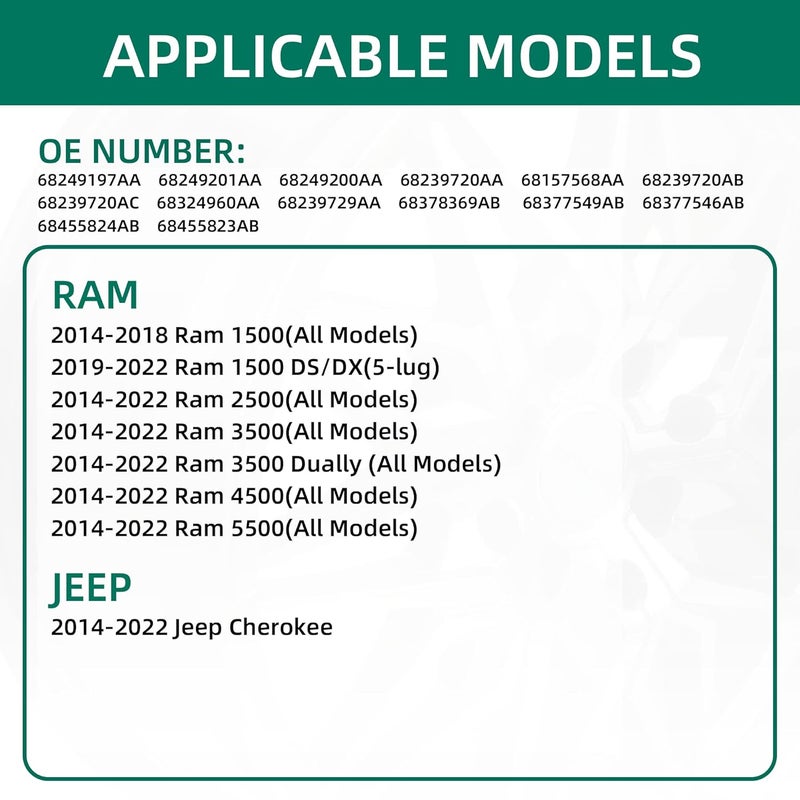 CDWTPS TPMS Sensor, 434MHz Tire Pressure Monitor System for 2014-2021 Dodge RAM/Jeep Cherokee - 4-Pack - Image 2
