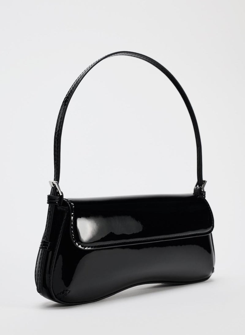 Zara Glossy Flap Shoulder Bag Baguette Underarm Bag - Image 2